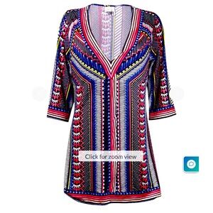 Bar III Women's Stretchy Deep V-Neck Tunic Coverup